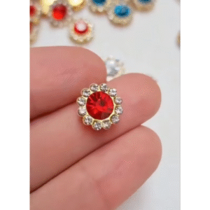Chaton Metal com Strass 10mm - 10unidades