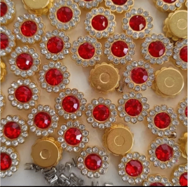 Chaton Metal com Strass 10mm - 10unidades - Imagem 2