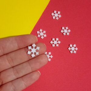 Mini Flocos de Neve em Feltro