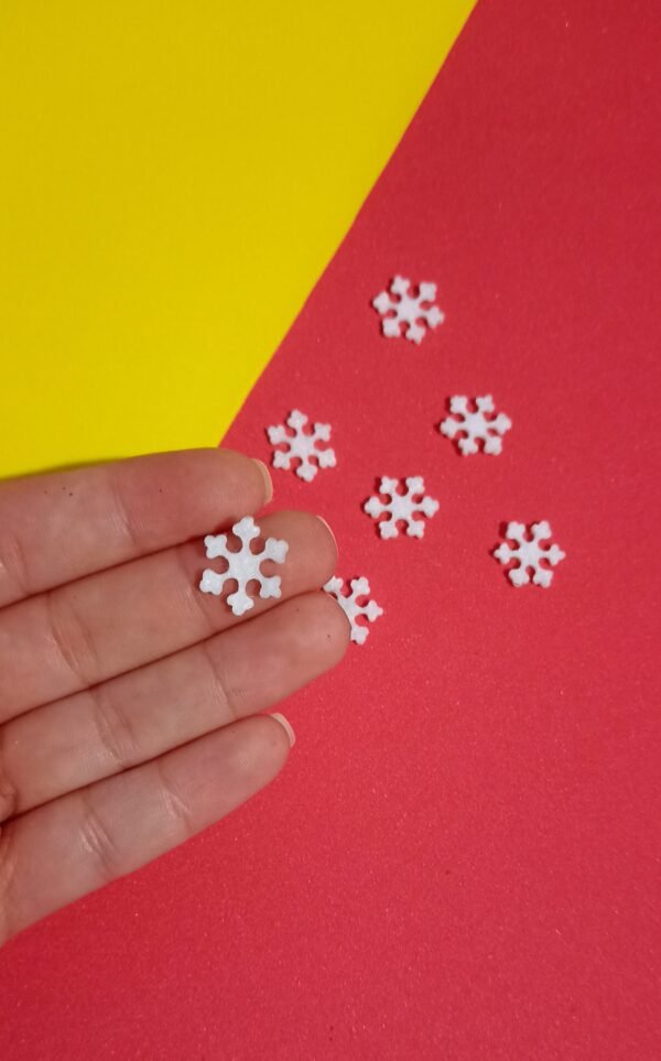 Mini Flocos de Neve em Feltro